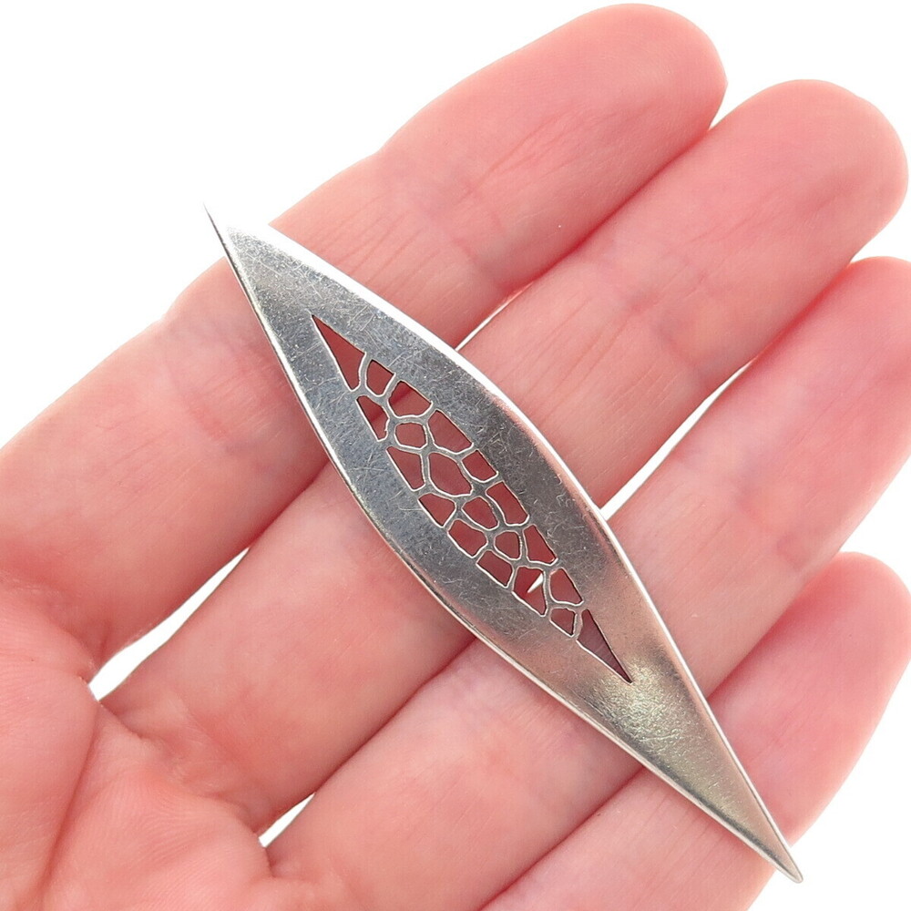 925 Sterling Silver Vintage Modernist Slide Pendant